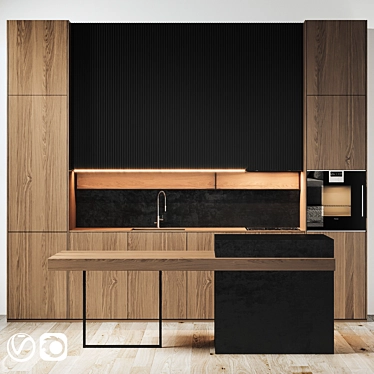 Modern Style Kitchen - 3dsmax2014 & V-ray 3D model image 1 