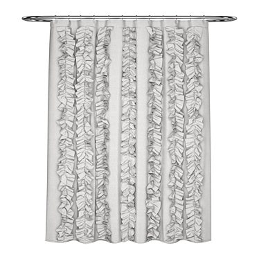 Elegant Waterproof Shower Curtain 3D model image 1 
