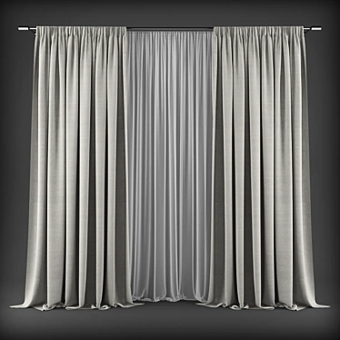 Elegant Drapes for Stylish Homes 3D model image 1 