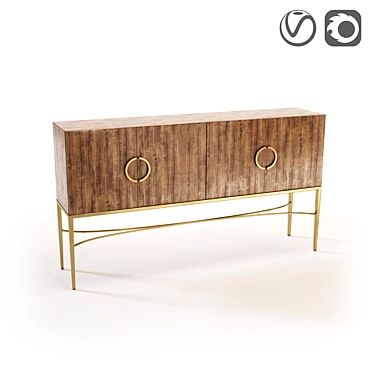 Asian-inspired Longitudinal Sideboard by SHODAN 3D model image 1 