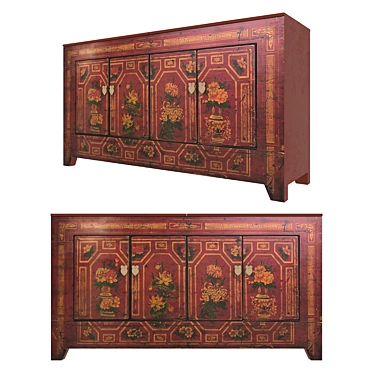Oriental Charm: Chinese Chest 3D model image 1 