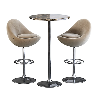 Elegant Venus Barstool & Table 3D model image 1 