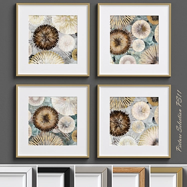 Coastal Floral Pattern Wall Art 3D model image 1 