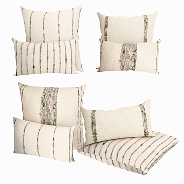 Marled Stripe Handwoven Pillows: Restoration Hardware Collection 3D model image 1 
