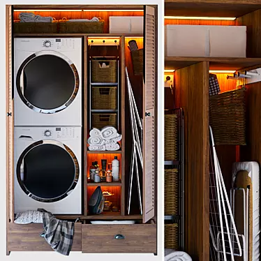 Laundry Room Bliss: Decorative Wardrobe Essentials 3D model image 1 