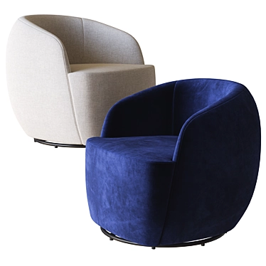 Navy Velvet Gwyneth Chair by CB2 3D model image 1 