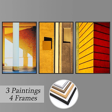 Eclectic Wall Art Set 3D model image 1 