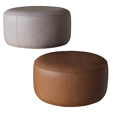 Luxury Leather Pouf 3D model image 1 