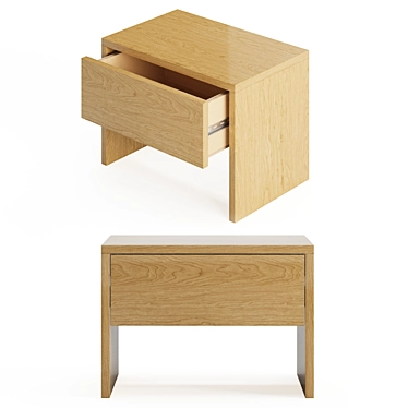 Kyoto Bedside Drawer Table - Stylish & Functional 3D model image 1 