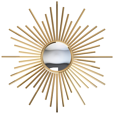 Sunshine Reflection: Convex Sun-Shaped Mirror 3D model image 1 