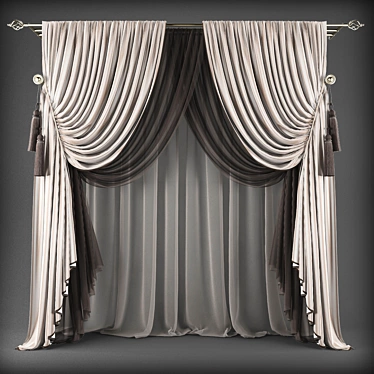 Elegant Polys Curtains Set 3D model image 1 