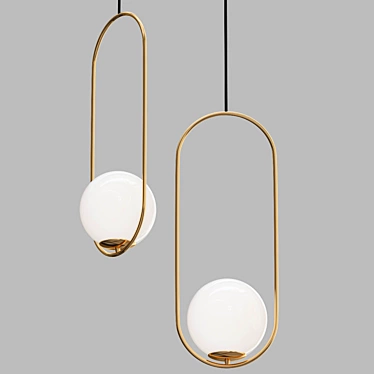 Modern Brass Pendant Light 3D model image 1 