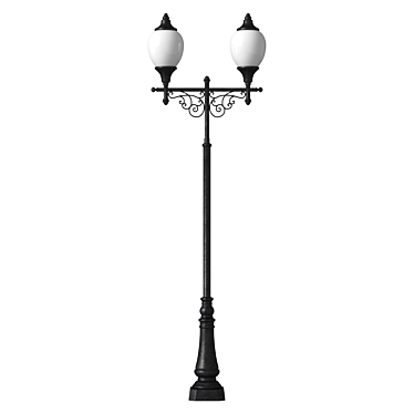 Elegant Wrought Iron Street Lamp 3D model image 1 