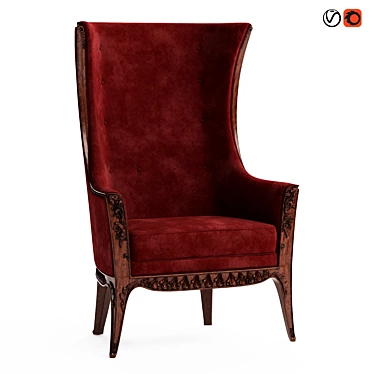 Elegant Aubepine Armchair by Majorelle 3D model image 1 