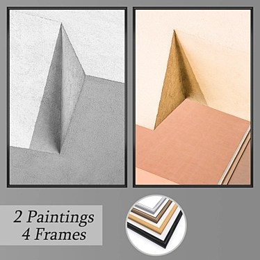 Elegant Set of Wall Paintings 3D model image 1 