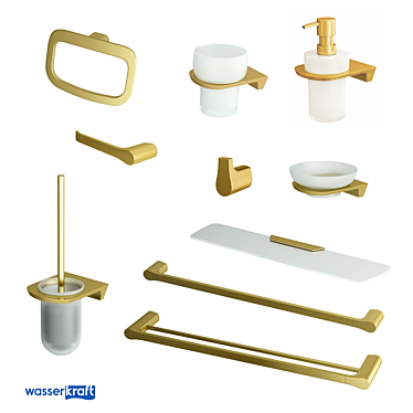 Elegant Bathroom Accessories Suite 3D model image 1 