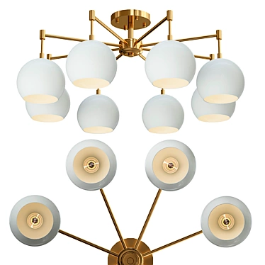 Flexible-Mounted Pendant Chandelier 3D model image 1 