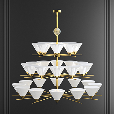 Cleo Triple Teo Chandelier 3D model image 1 