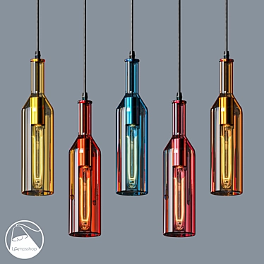 Elegant Bottle Chandelier 3D model image 1 