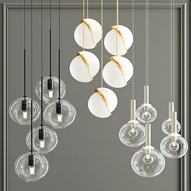 Bubbly Elegance Pendant Chandelier 3D model image 1 