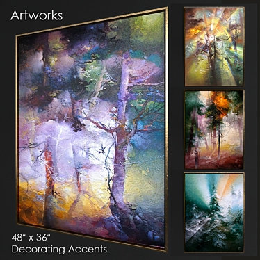 Contemporary Artworks Set 3D model image 1 