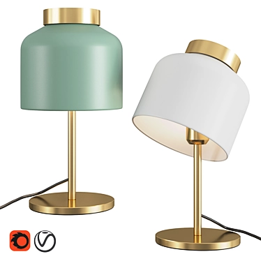 Scandi Table Lamp: Adjustable Angle & Sleek Design 3D model image 1 