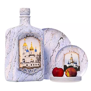 Elegance in Glass: Handcrafted Decorative Bottle 3D model image 1 