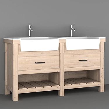 Modern Bathroom Furniture Set 3D model image 1 