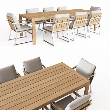 AEGEAN Teak Dining Table: 108"L Rectangular 3D model image 1 