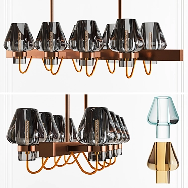 Modern Loft Queen Chandelier 3D model image 1 