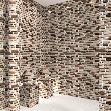 Rustic Red Brick 06 3D model image 1 