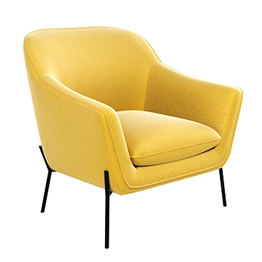 Modern Yellow Accent Chair 3D model image 1 