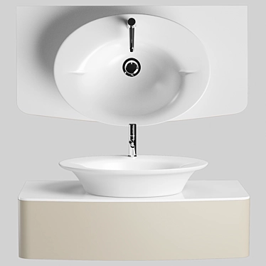 Jacod Delafon Presquile - Elegant Top-mounted Sink 3D model image 1 