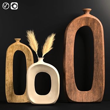 Modern Ceramic Vase Set 3D model image 1 