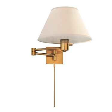 Classic Brass Swing-Arm Wall Light 3D model image 1 