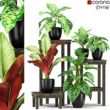 Green Oasis: Potted Plants Set 3D model image 1 