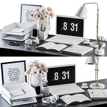 Stylish Office Essentials Set 3D model image 1 