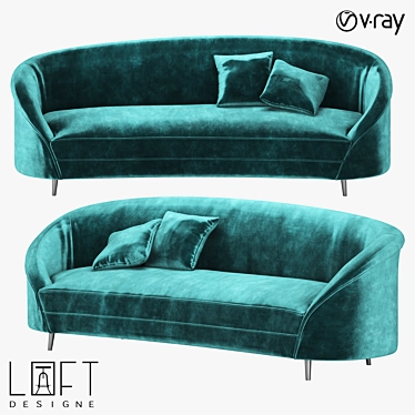 Sleek Metal and Fabric Sofa by LoftDesigne 3D model image 1 