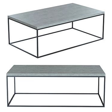 Niles Cement Coffee Table: Sleek and Durable 3D model image 1 