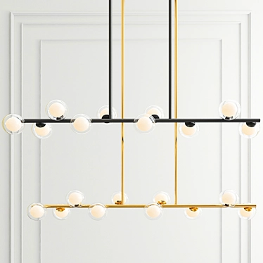 Minimalist Gold Black Pendant Light 3D model image 1 