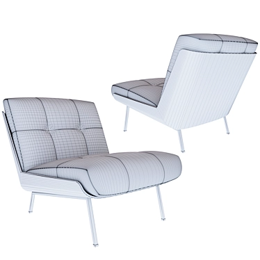 Daiki Modern Designer Lounge Chair 3D model image 1 