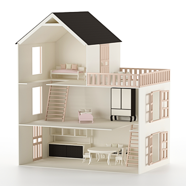 Luxury Dollhouse: Realistic Details & Modern Design 3D model image 1 