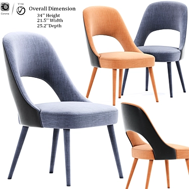 Elegant Berardi Dining Chair 3D model image 1 