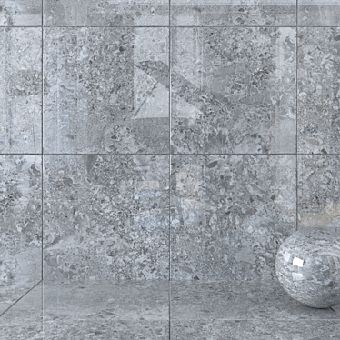 Elegant Gray 4D Wall Tiles 3D model image 1 