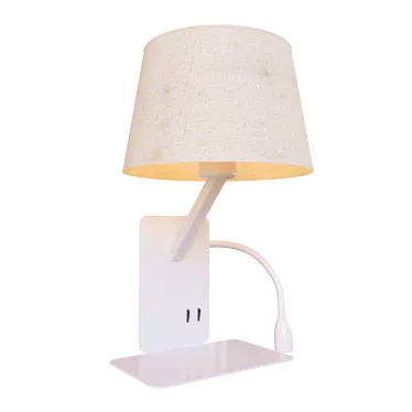 Loft IT Station: Modern White Table Lamp 3D model image 1 