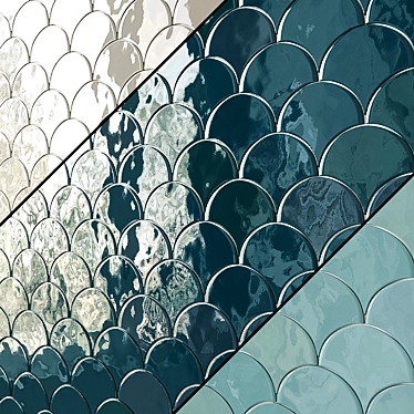 Sorrento Wave Ceramic Wall Tile Collection 3D model image 1 