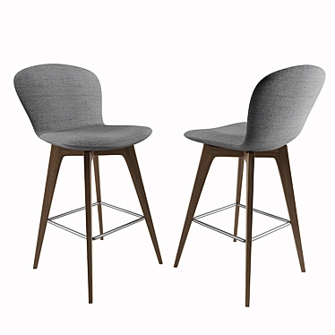 Sleek Adelaide Bar Chair 970x490x530mm 3D model image 1 