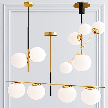 Modern Vesper Brass Hanging Lamps 3D model image 1 