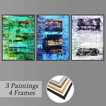 Modern Wall Art Set - No. 1628 3D model image 1 