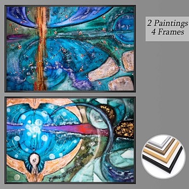 Diverse Set of Framed Wall Paintings 3D model image 1 